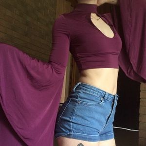 Nasty Gal Bell Sleeve Crop